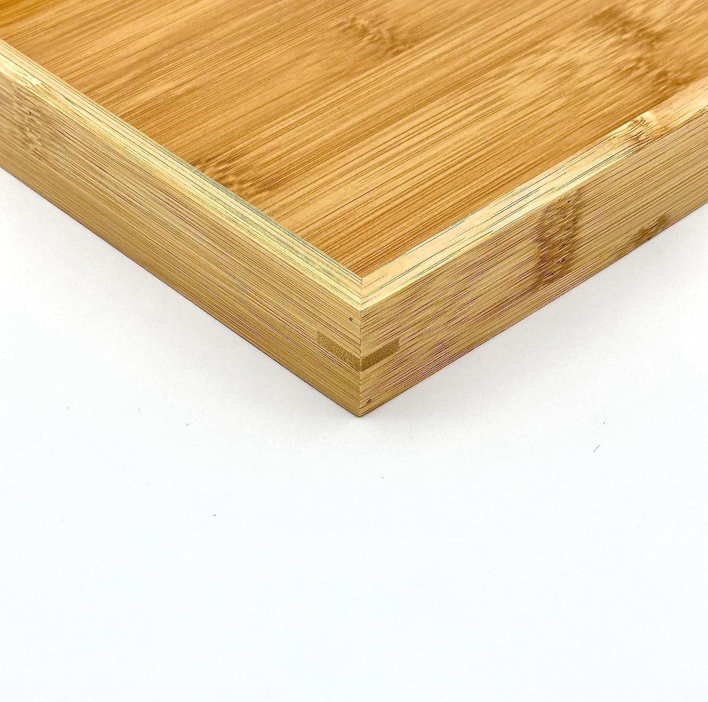 Bam & Boo (1-Pack) Natural Bamboo Rectangle Serving & Vanity Tray - for Kitchen, Bathroom, Countertop, Coffee Table (17.75" x 11.8" x 1.2")