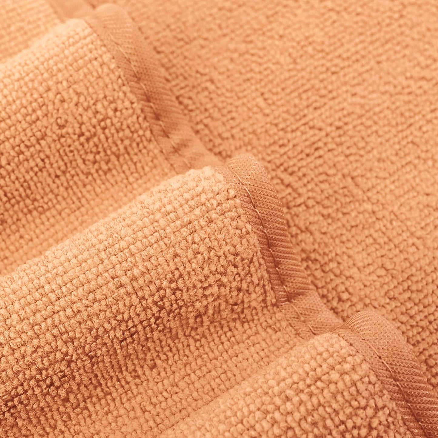 POLYTE Premium Lint Free Microfiber Washcloth Face Towel, 13 x 13 in, Set of 6 (Orange)
